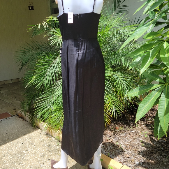 Express satin v-neck midi dress black small - Picture 7 of 10